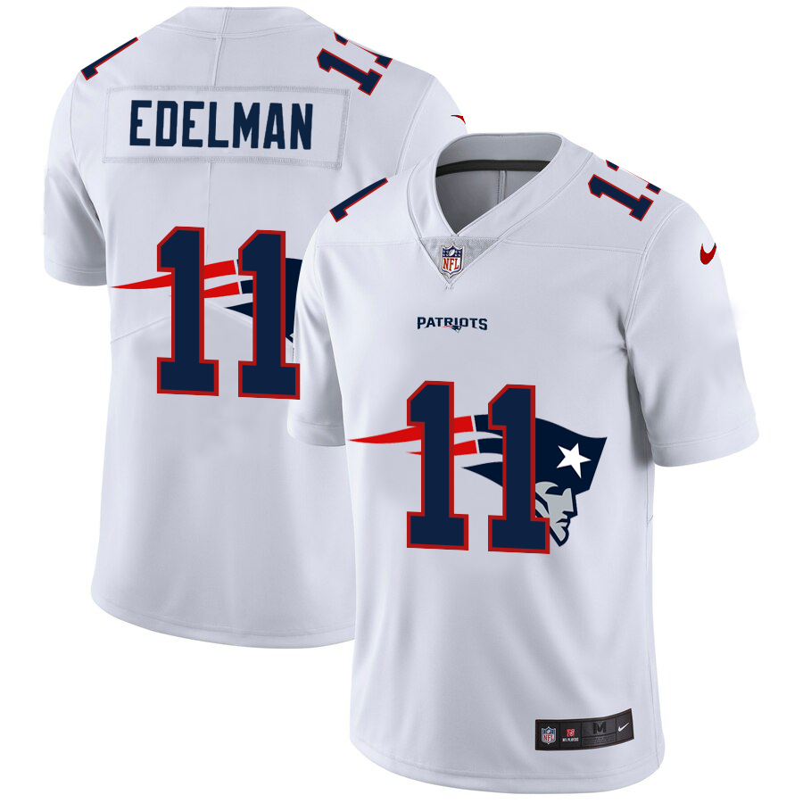 2020 New Men New England Patriots #11 Edelman white  Limited NFL Nike jerseys->new england patriots->NFL Jersey